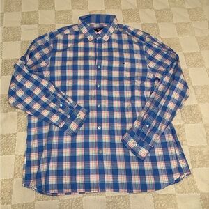 Vineyard Vines Coconut Key Plaid Whale Long Sleeve Woven Shirt size XL